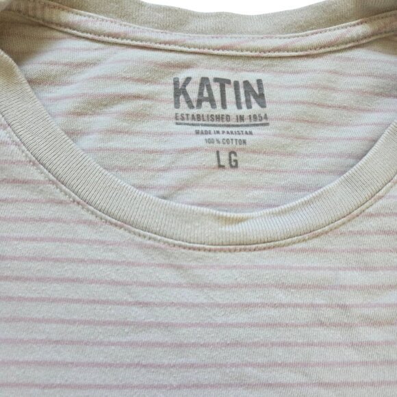 Katin Men's Short Sleeve Striped T Shirt Size L Preppy Everyday Tee Surfer - Picture 4 of 9